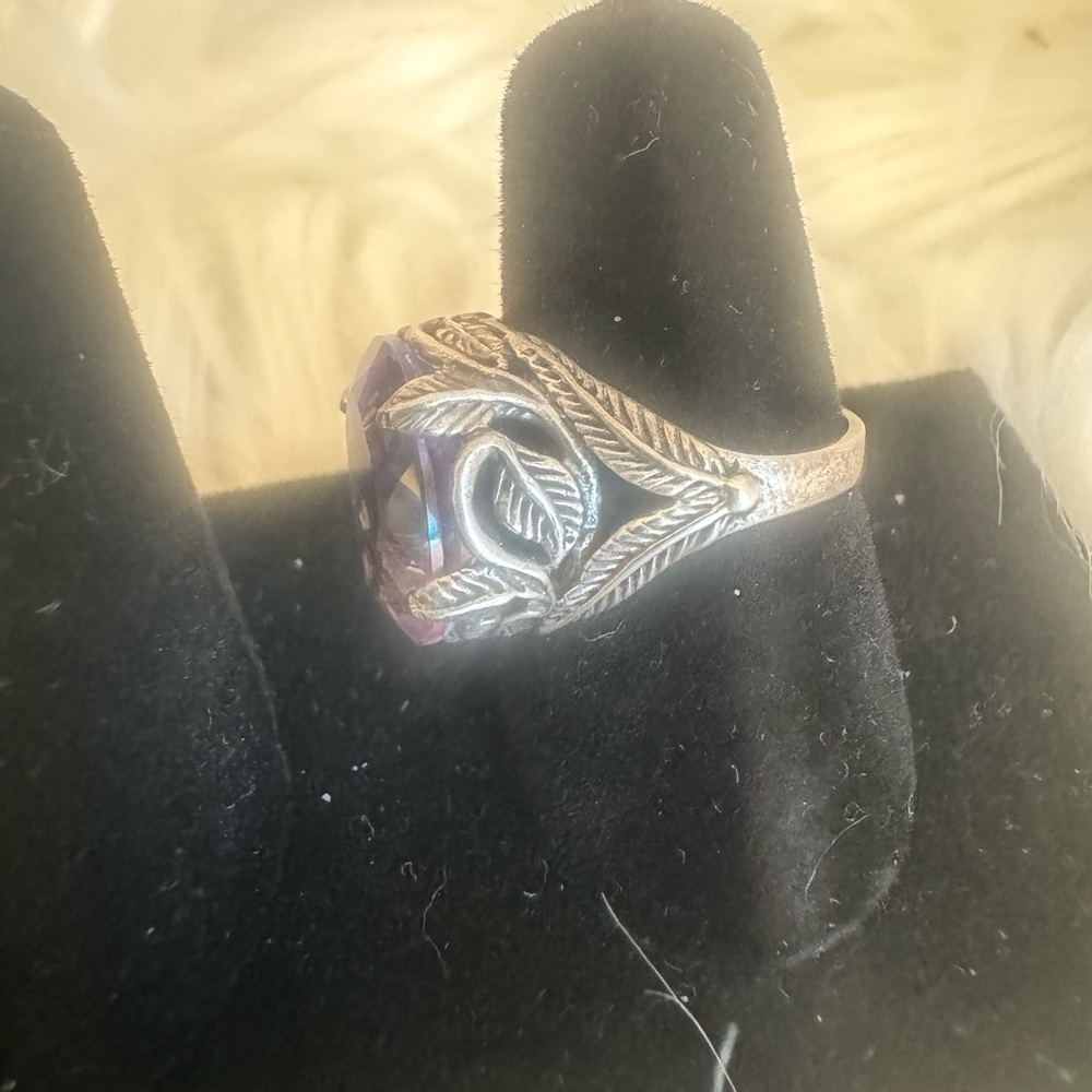 Silver Amethyst Ring. Size 6.5 approx - Picture 3 of 5
